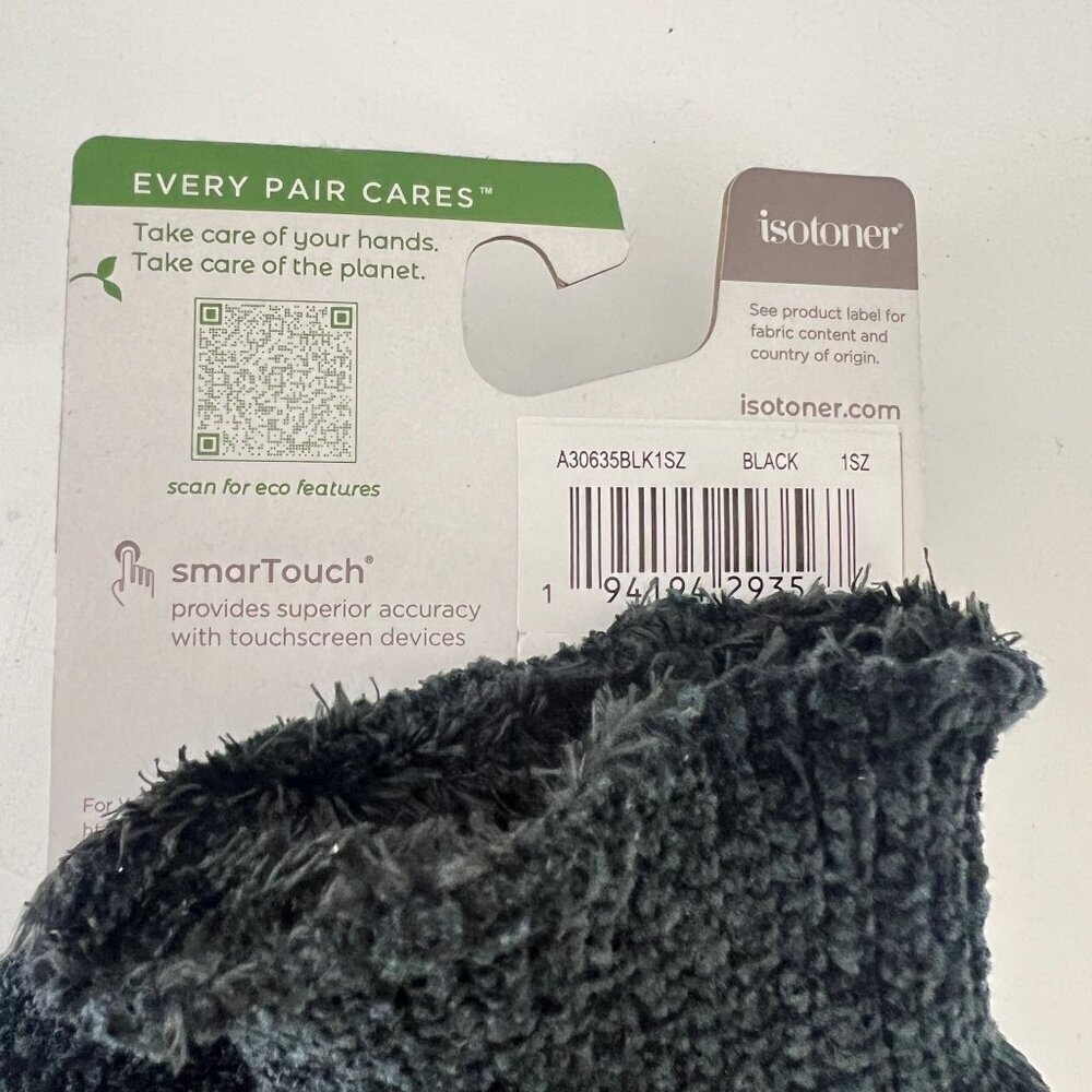 Isotoner Womens smarTouch Eco Comfort Gloves Touchscreen Compatible 1SZ Black - Picture 3 of 4